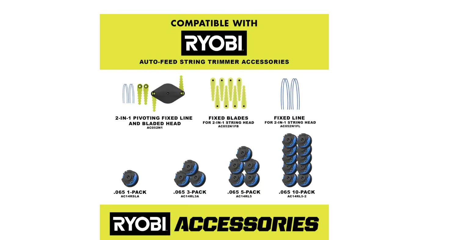 RYOBI P2036 ONE+ 18V Cordless String Trimmer/Edger and Blower/Sweeper Combo Kit with 2.0 Ah Battery and Charger