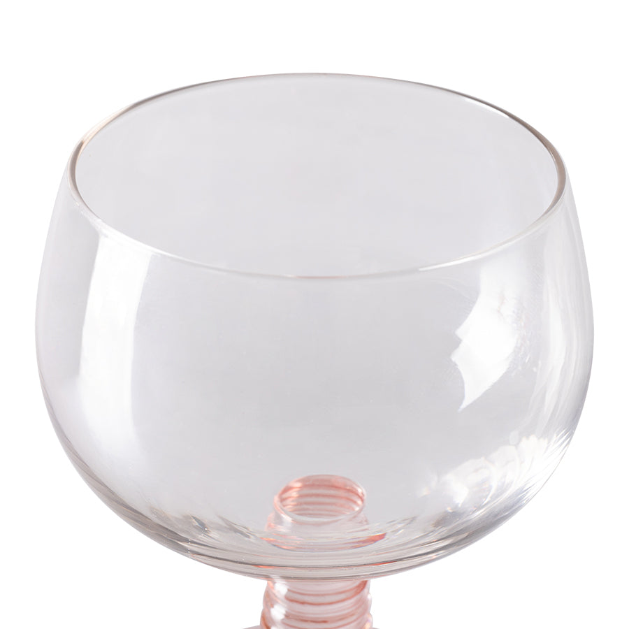 Wine glass - pink - low stem