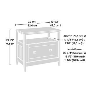 SAUDER August Hill Soft White Decorative Lateral File Cabinet with Full Extension Drawer Slides 430760