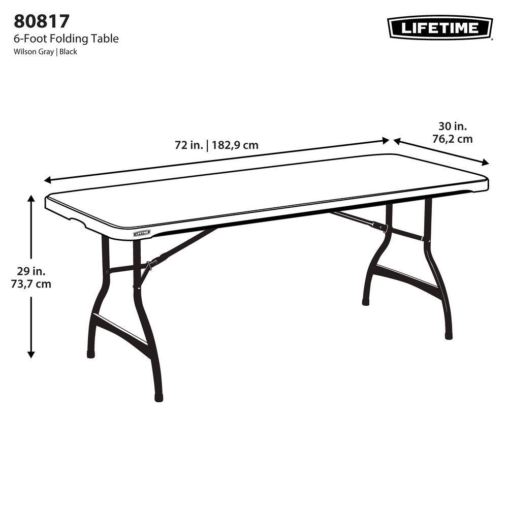 Lifetime 6 ft. Gray Nesting Resin Folding Table (Commercial) 80817