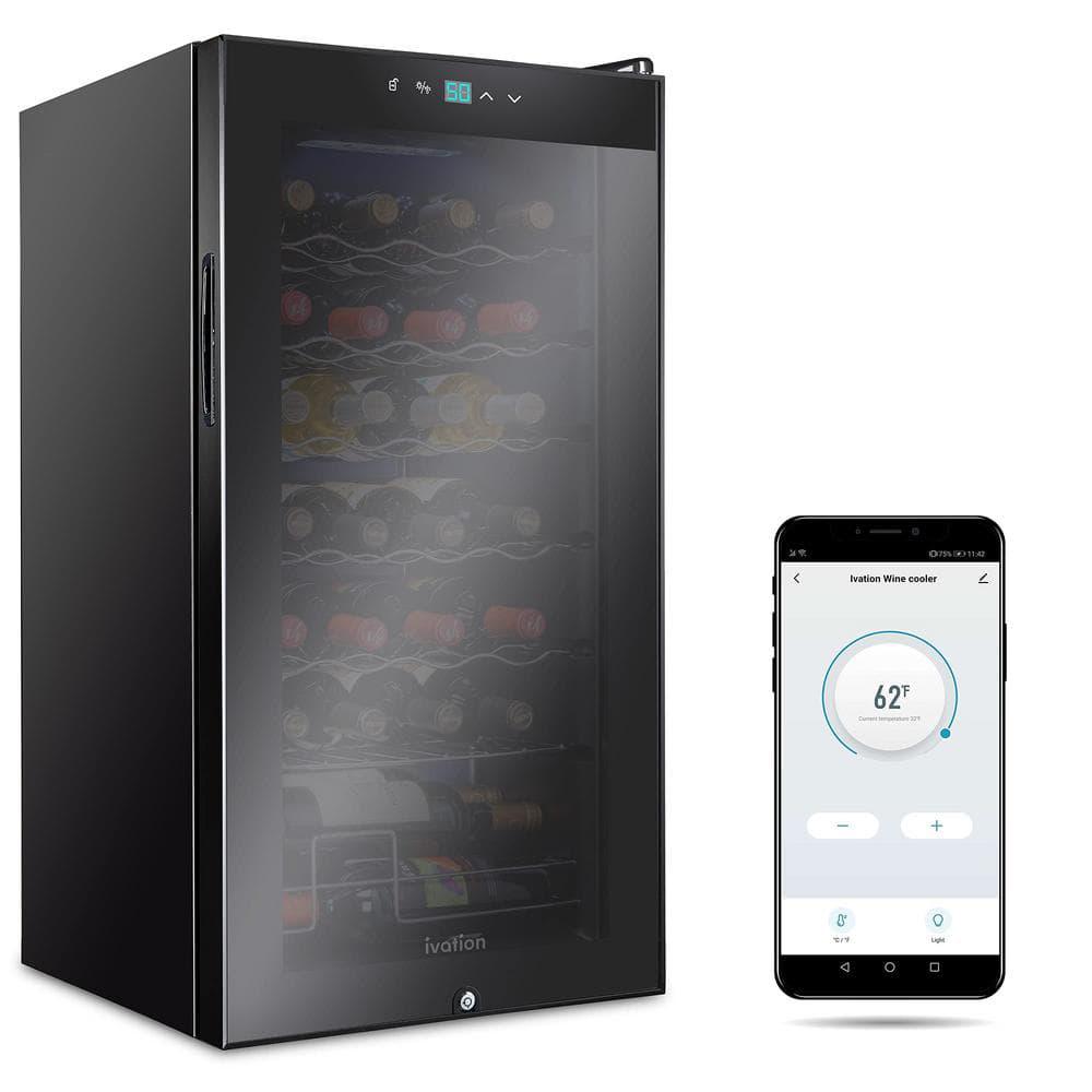 Ivation Wine Fridge 28Bottles Free standing Wine Cooler WWiFi App and Lock