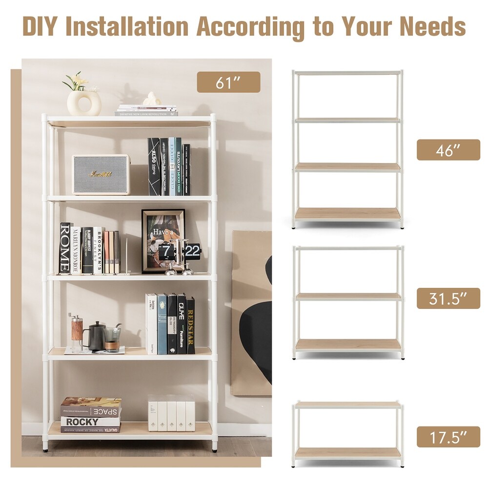 Costway 60.5'' Bookshelf5 tier Multi use   See Details