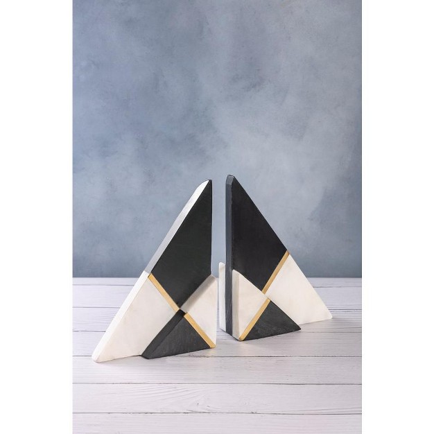 Gauri Kohli Kaavin Marble Bookends Set Of 2