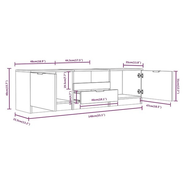 TV Cabinet Black 55.1