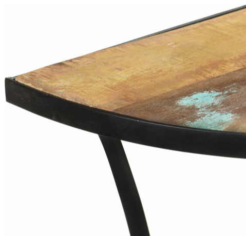 vidaXL Side Table Half Circle End Table Hall Console Table Solid Wood Reclaimed   Farmhouse   Side Tables And End Tables   by vidaXL LLC  Houzz