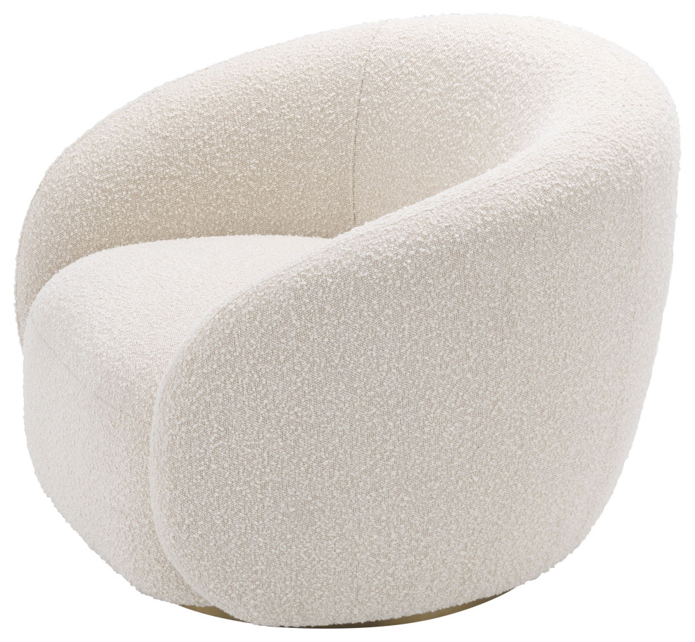 Boucle Curved Swivel Chair  Eichholtz Brice   Contemporary   Armchairs And Accent Chairs   by Oroa   Distinctive Furniture  Houzz