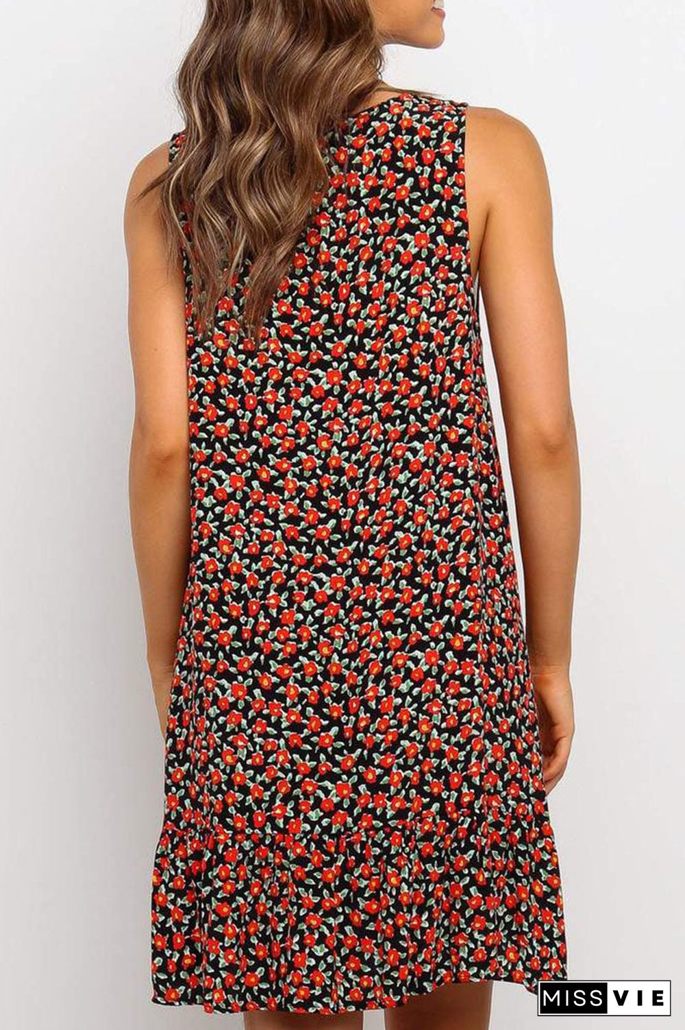 Fashion Sexy Print Split Joint V Neck Printed Dresses