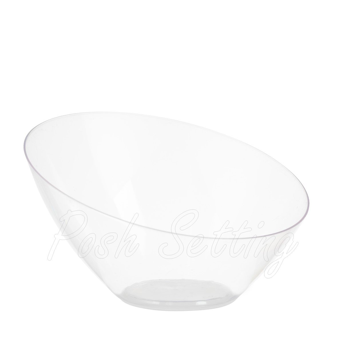 Clear Small Candy Bowl for Weddings， Buffet， Offices， Disposable Hard Plastic Small Angled Bowls for Party's， Salads， Snacks and Fruit Bowl 5 Pack - Posh Setting