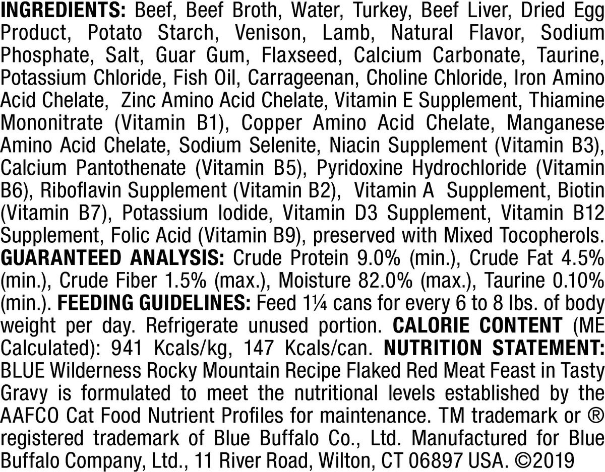 Blue Buffalo Wilderness Rocky Mountain Recipe Flaked Red Meat Feast Adult Grain-Free Canned Cat Food