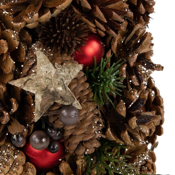 17 Pinecone and Berry Christmas Cone Tree Tabletop Decoration