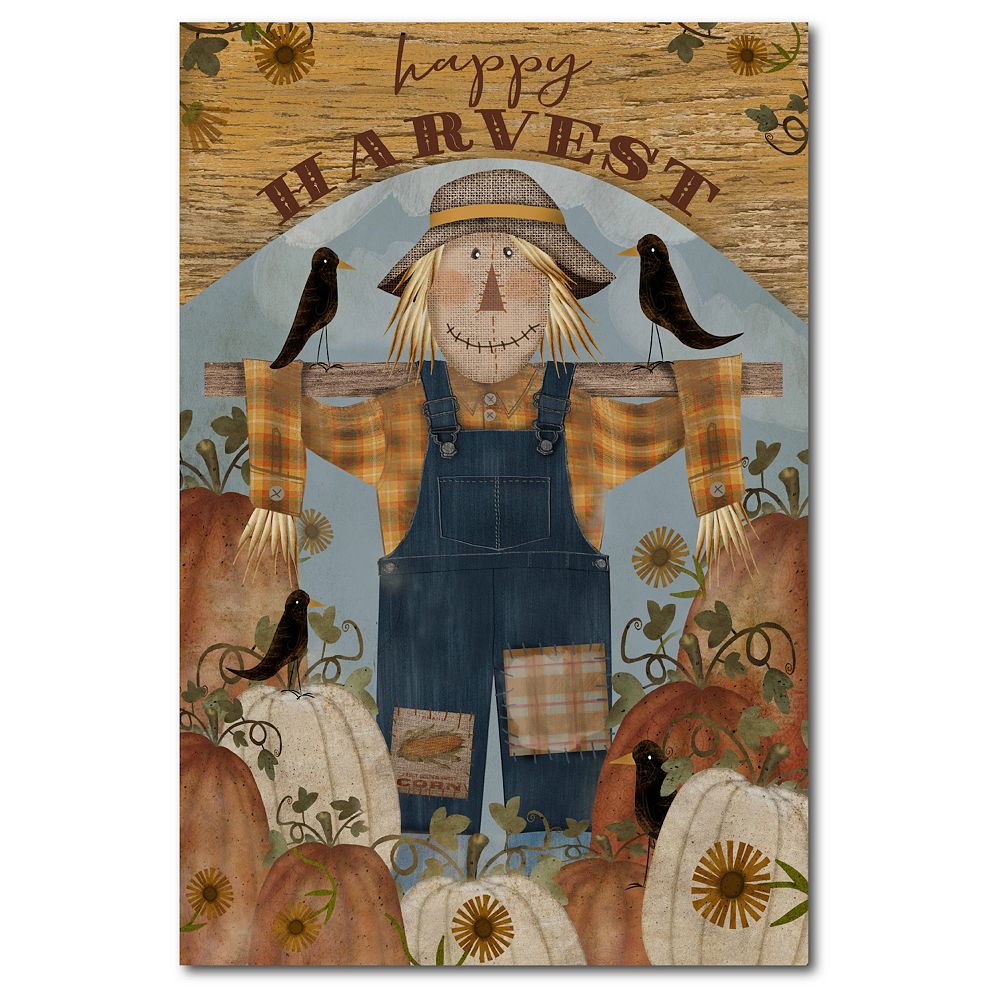 Courtside Market Happy Harvest Scarecrow Canvas Wall Art