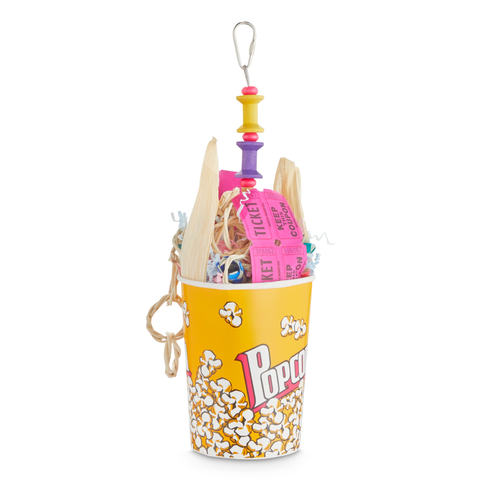 You  Me Premier Fun Popcorn Box Foraging Bird Toy， Medium