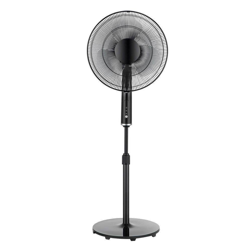 Ecohouzng 16 in. Black AC Pedestal Fan with Remote HUCT440012SH