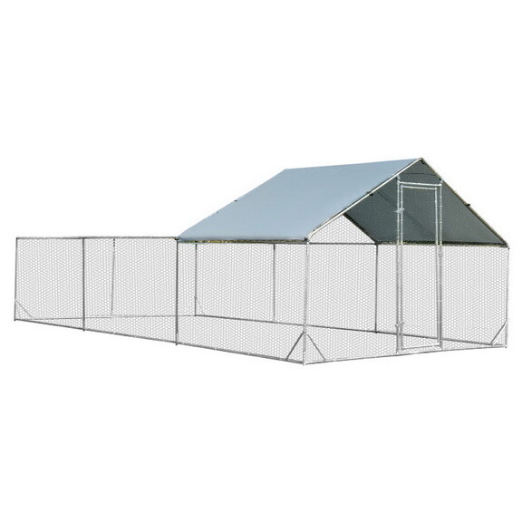 Costway 69532174 Large Metal Chicken Coop with Wat...