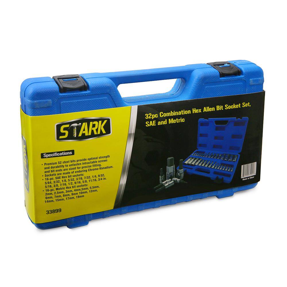 Stark Master SAE and MM Hex Bit Socket Set (32-Piece) 33899-H