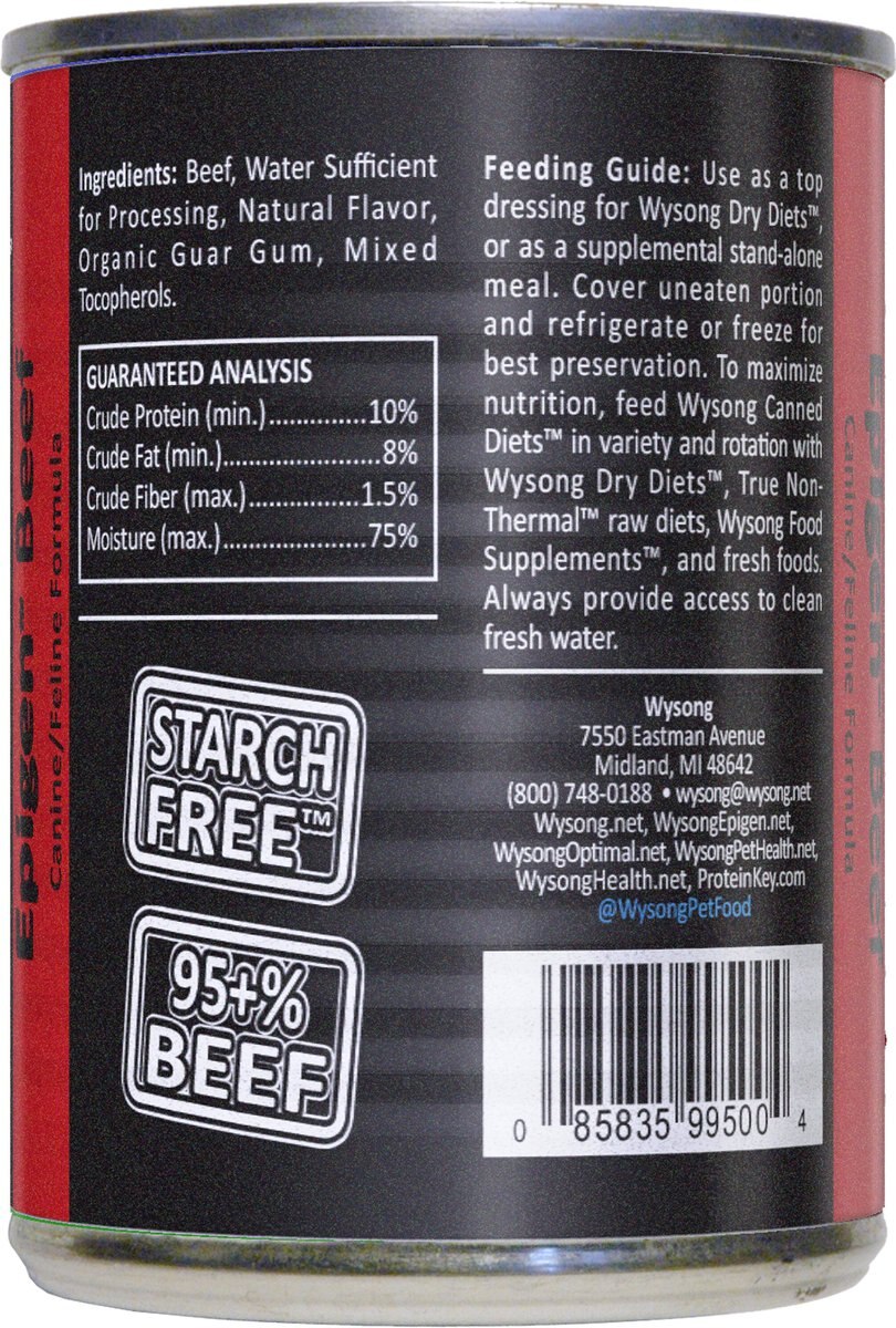 Wysong Epigen Beef Formula Grain-Free Canned Dog Food