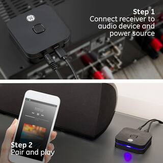 GE Bluetooth Home Audio Receiver with Micro-USB and 3.5mm Auxilary Connections 33625