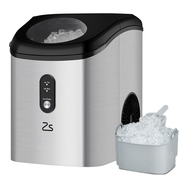 33Lbs/24H Countertop Nugget Ice Maker， Portable with Ice Scoop