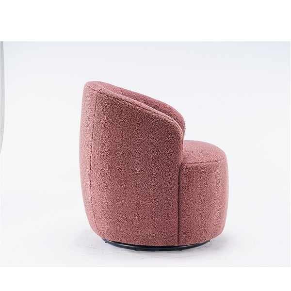 Teddy Fabric Swivel Accent Armchair