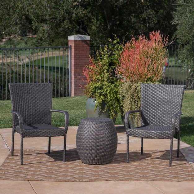 Orleans 3pc Wicker Chat Set Gray Christopher Knight Home