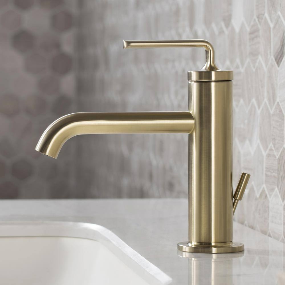 KRAUS Ramus Single Handle Bathroom Sink Faucet with Lift Rod Drain in Brushed Gold (2-Pack) KBF-1221BG-2PK