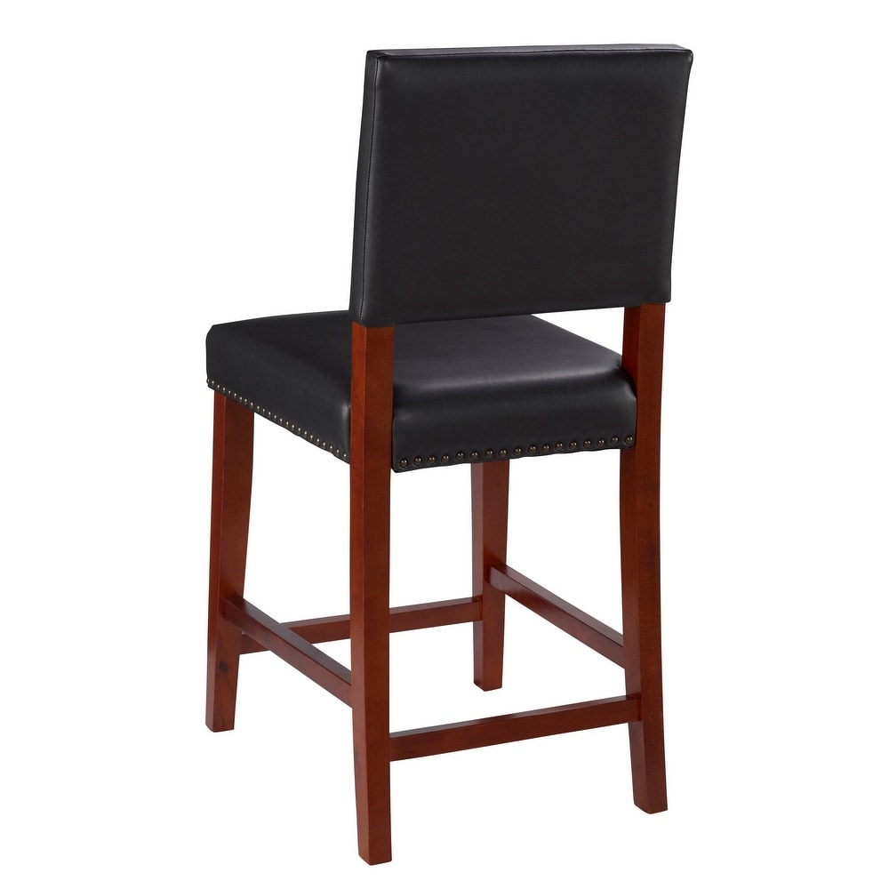 Linon Durlesti 24 inch Black Faux Leather Counter Stool