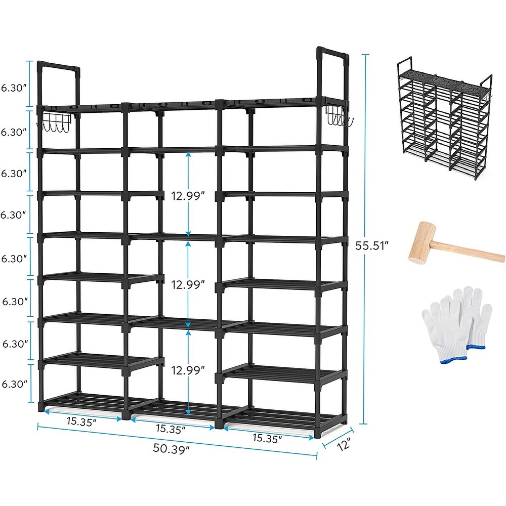 Large Shoe Rack Organizer   Tiered Storage Shoe Stand Tower for Sneakers  Heels  Flats  and Accessories by Lee Furniture