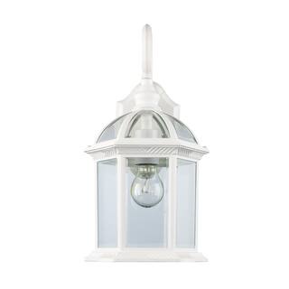 Bel Air Lighting Wentworth 1-Light Small White Outdoor Wall Light Fixture with Clear Glass 4181 WH