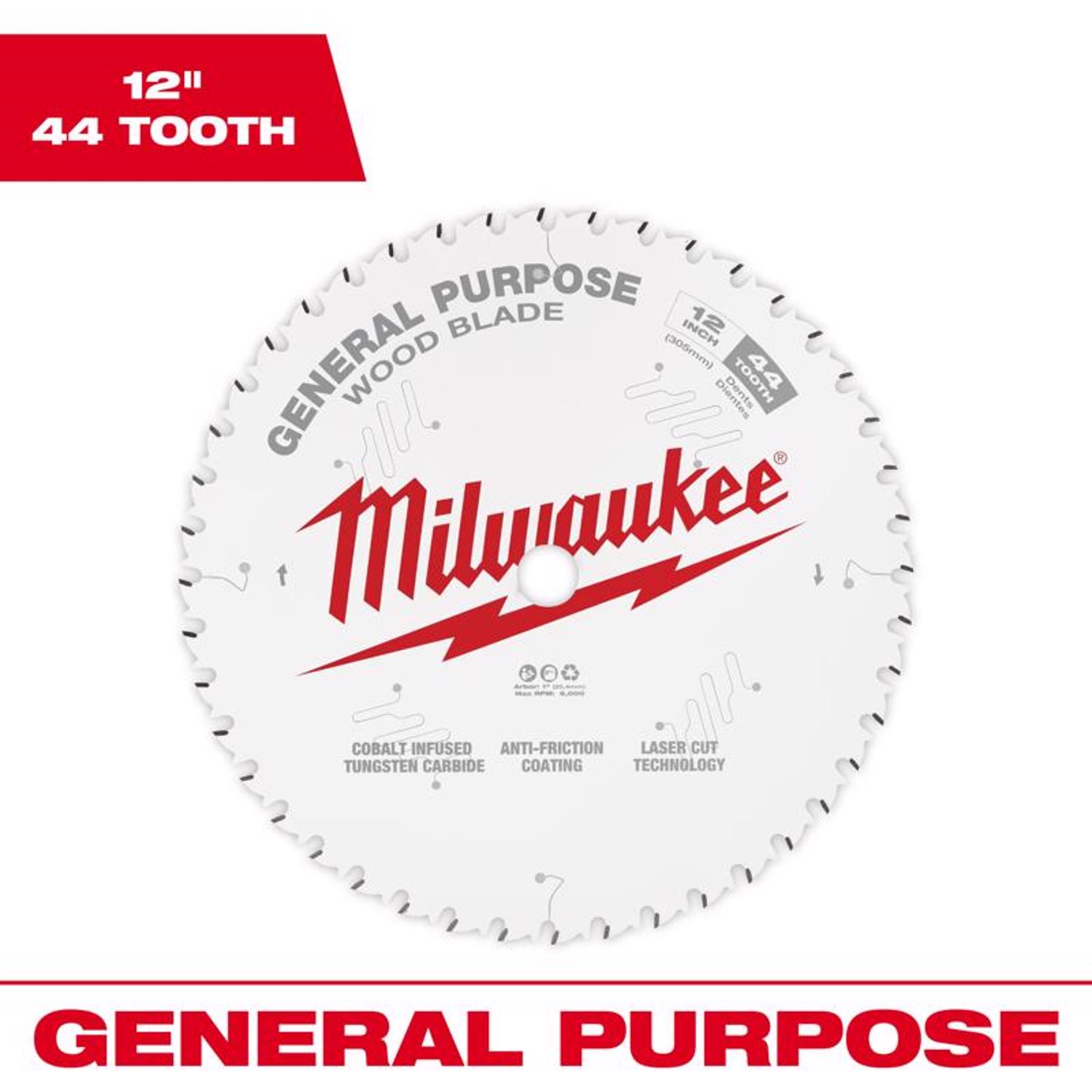 MW 12 in. D X 1 in. General Purpose Tungsten Carbide Saw Blade 44 teeth 1 pk