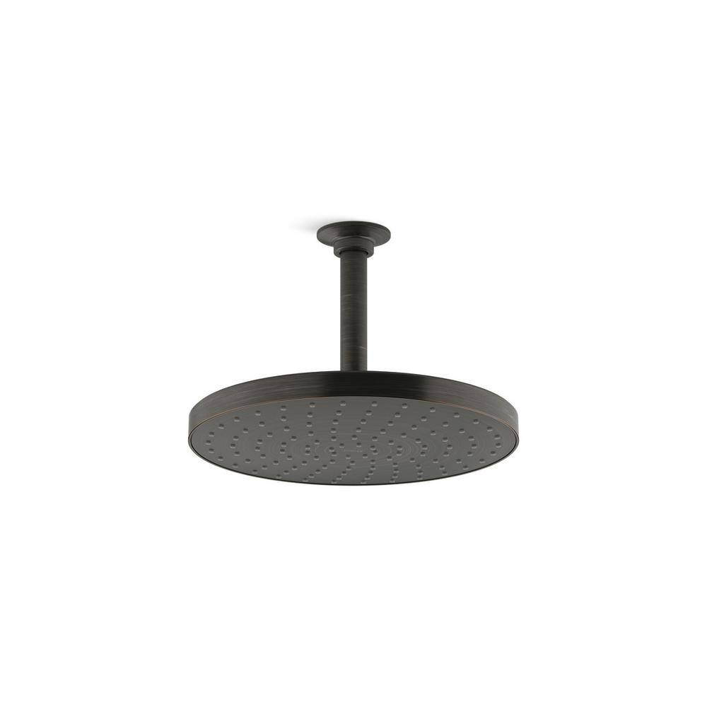 KOHLER Awaken 1-Spray Pattern with 2.0 GPM 10 in. Ceiling Mounted Rain Fixed Shower Head in Oil-Rubbed Bronze K-76465-2BZ