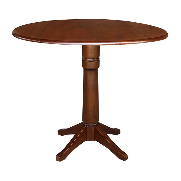 42 in. Round Top Dual Drop Leaf Pedestal Dining Table