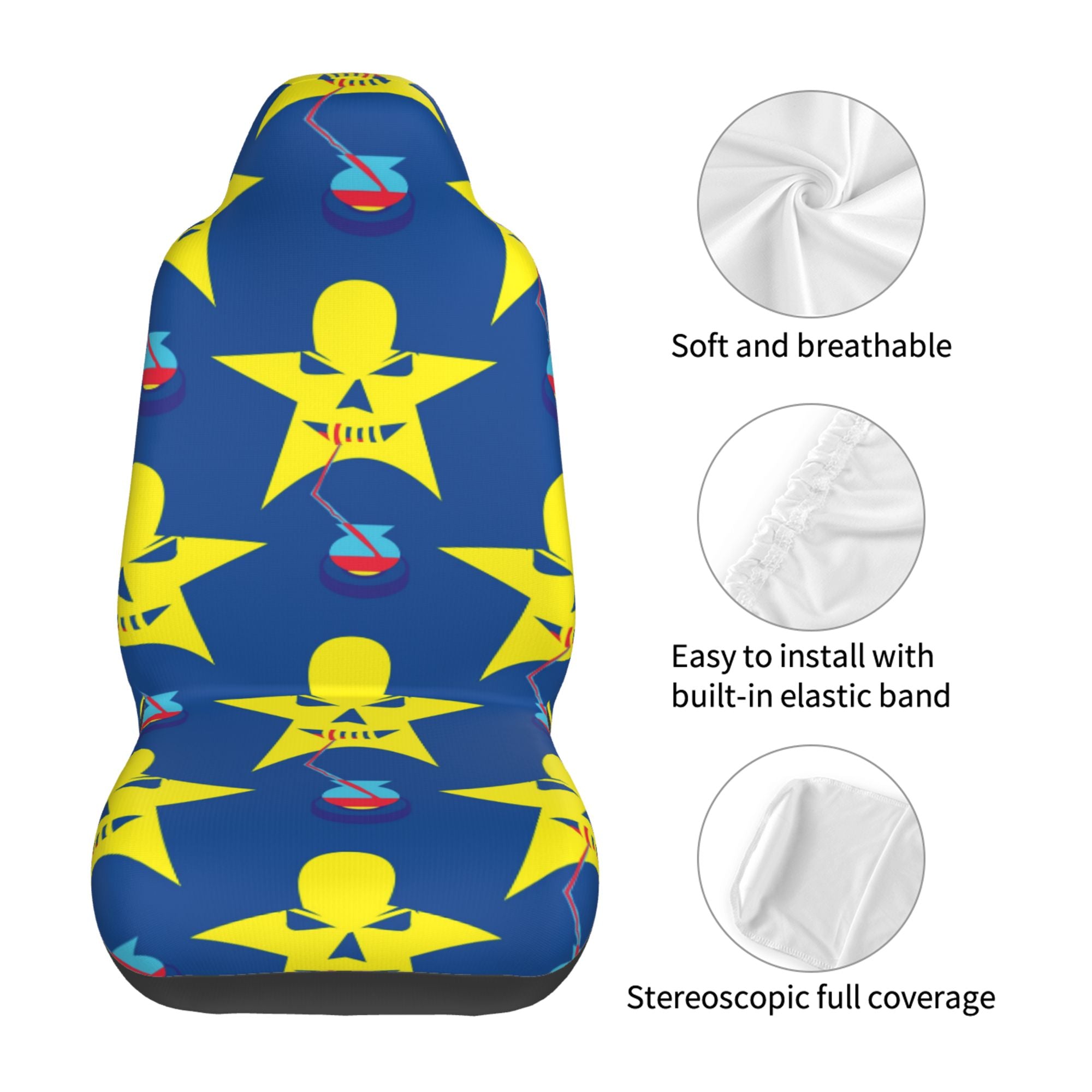 ZICANCN Car Seat Cover Halloween Pumpkin Face Smile Car Front Seat Covers Protectors ， Automotive Seat Covers for Cars Trucks Suv