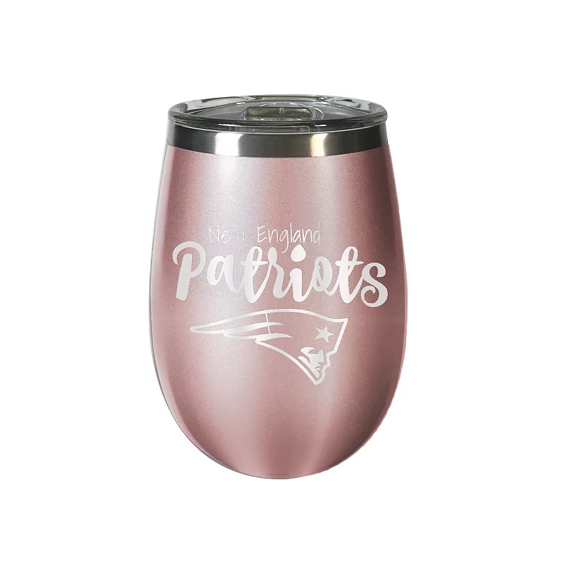 New England Patriots 12 oz Rose Gold Finish Vacuum Insulated NFL Wine Tumbler