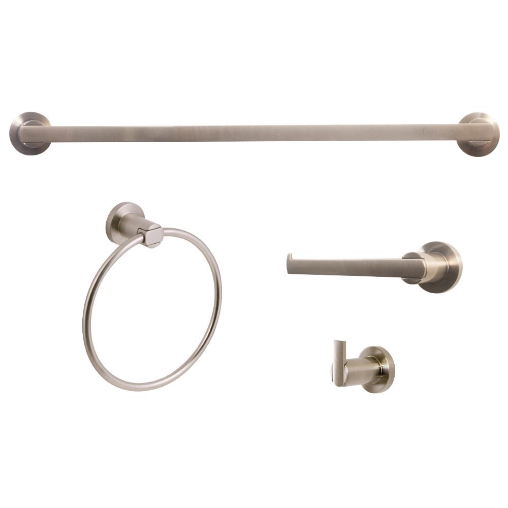 Design House Eastport Bathroom Accessory Kit in Satin Nickel， 4-Piece