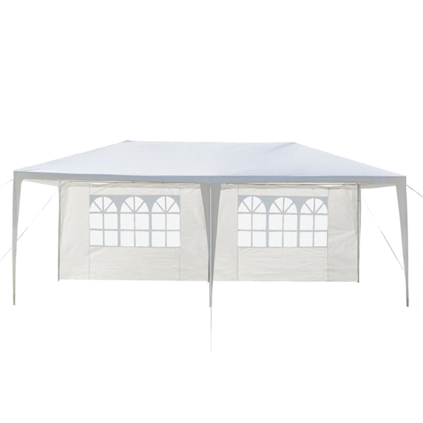 X XBEN Heavy Duty Canopy Event Tent-10'x20' Outdoor White Gazebo Party Wedding Tent, Sturdy Steel Frame Shelter w/4 Removable Sidewalls Waterproof Sun Snow