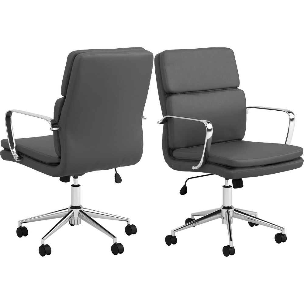 Contemporary Modern Design Grey Office Chair with Chrome Base