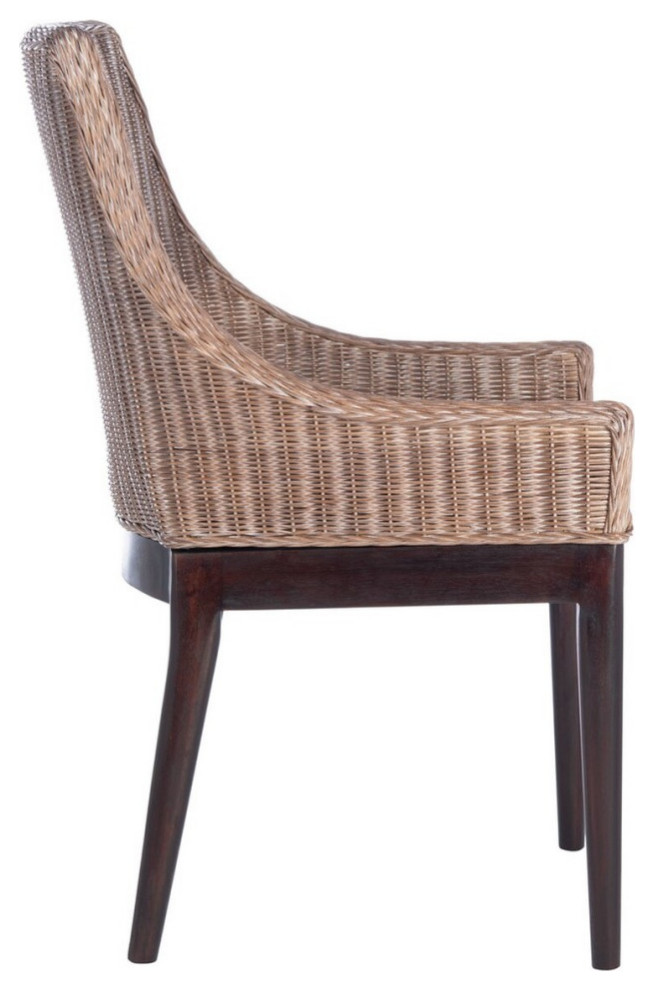 Carlos Rattan Sloping Chair Brown   Tropical   Armchairs And Accent Chairs   by AED Luxury Home Decor  Houzz