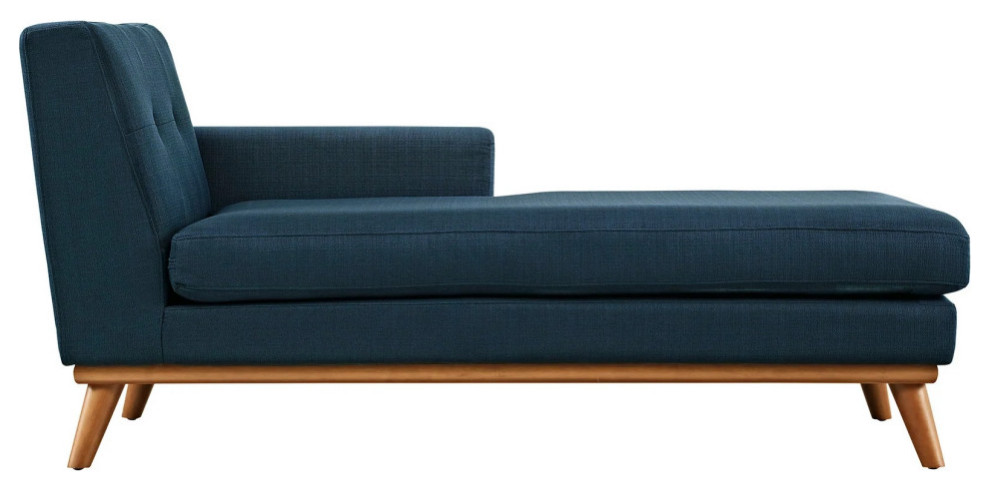 Gianni Azure Right Facing Upholstered Fabric Chaise   Midcentury   Indoor Chaise Lounge Chairs   by Love Sofa  Houzz