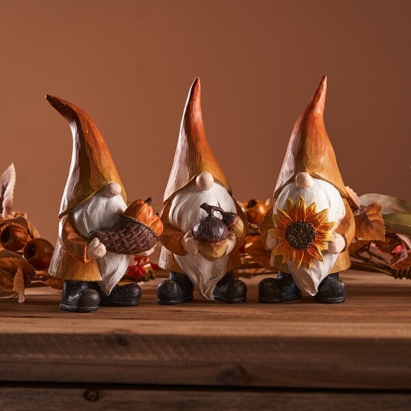 Fall Gnome (Set of 3) 7.25H，7.75H，8H Resin