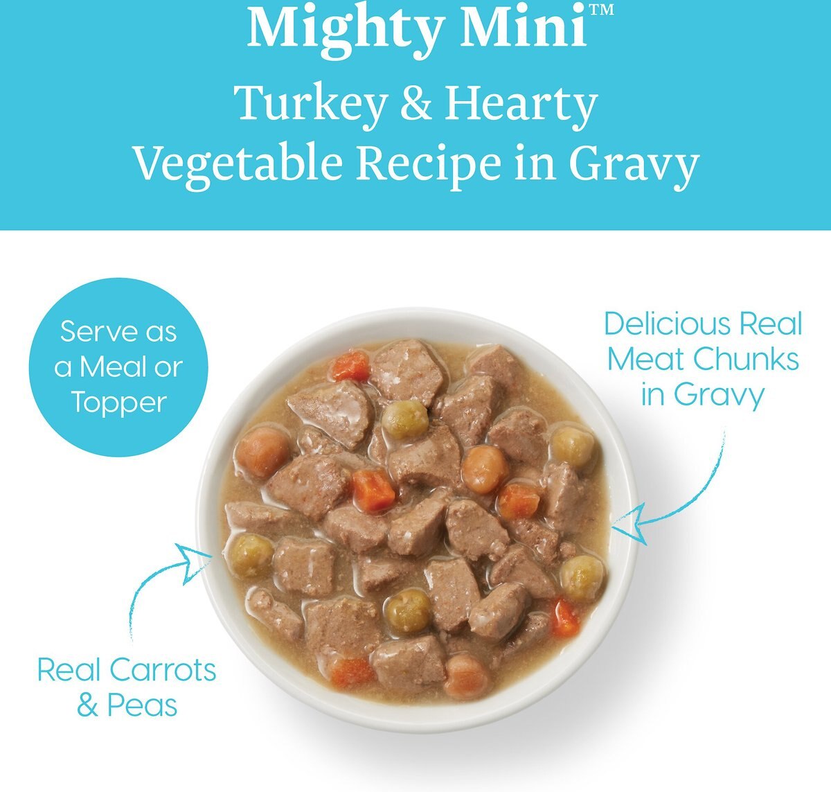 Solid Gold Mighty Mini Turkey and Hearty Vegetable Recipe in Gravy Grain-Free Small Breed Dog Food Cups