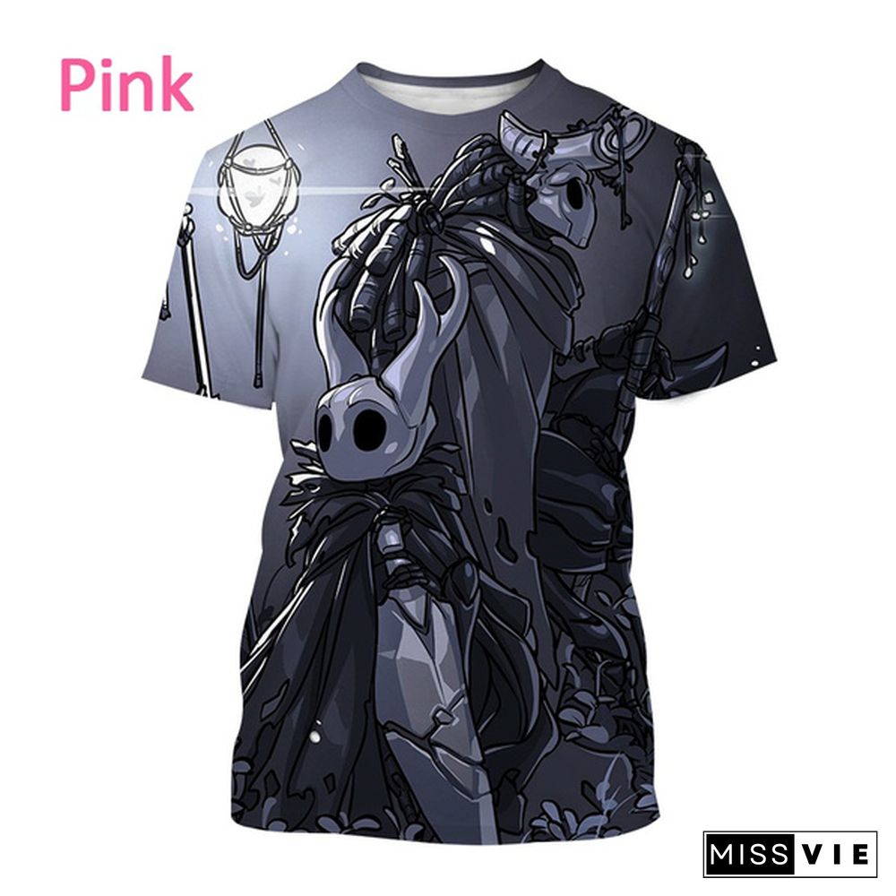 New Hollow Knight Cool Printed Short-sleeved T Shirt Men's Fashion Game T Shirt Casual Harajuku Streetwear Top