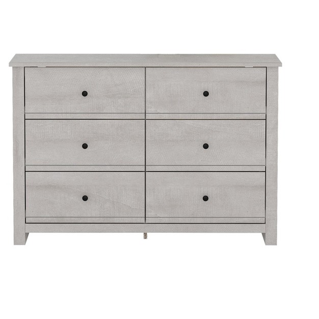 Galano Genoa 6 drawer Dresser 31 5 In H X 46 5 In W X 16 5 In D In Dusty Gray Oak Knotty Oak White