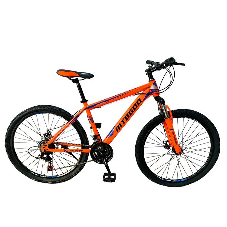 Holiday promotional street use 26 inch stock adults bicycle 17 inch bule color carbon steel frame 21 speed mountain bike