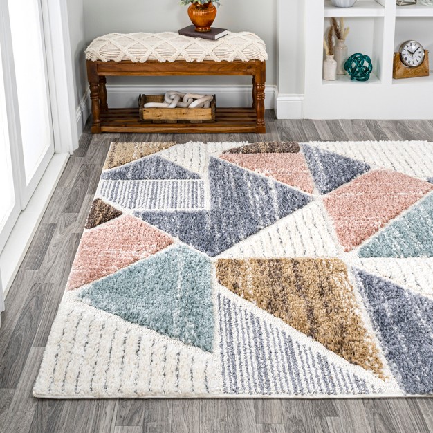 Aileen Geometric Scandi Colorblock Carved Area Rug Jonathan Y