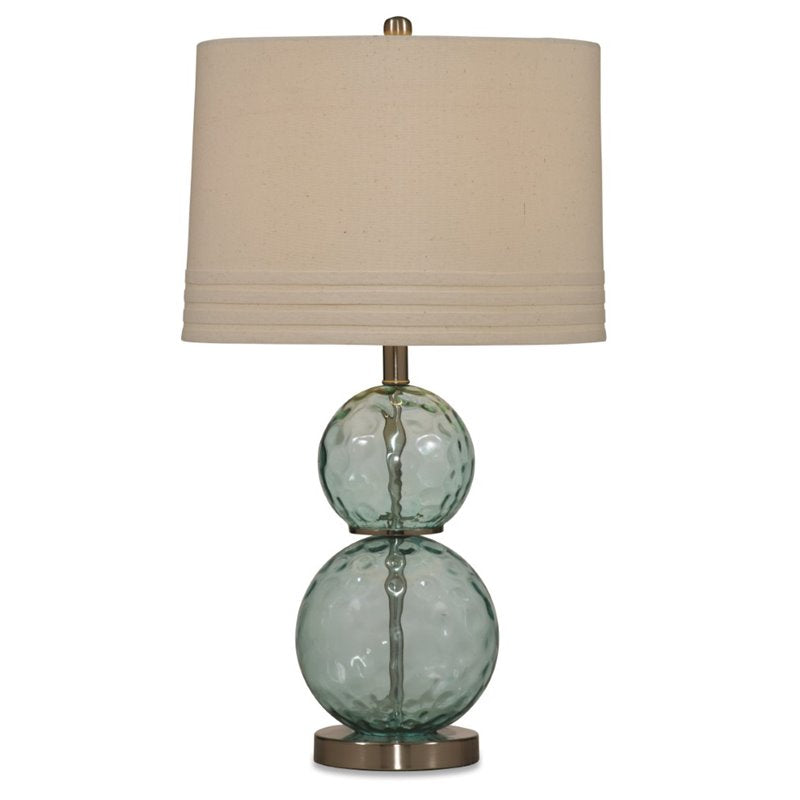 Maklaine Modern / Contemporary Glass Table Lamp in Blue Green