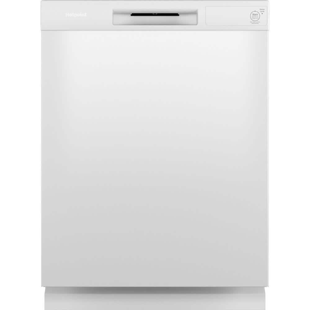 Hotpoint 24 in BuiltIn Tall Tub Front Control Dishwasher with One Button in White 60 dBA