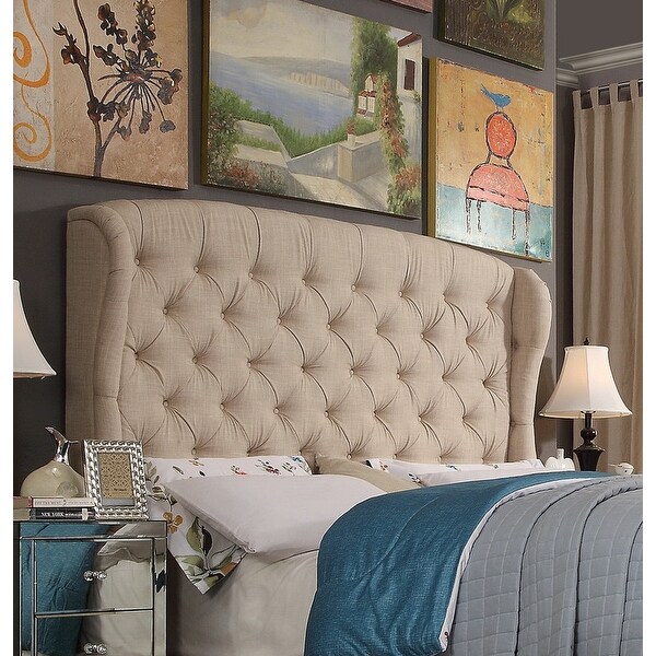 Moser Bay Leatham Upholstered Wingback Headboard - - 28555848