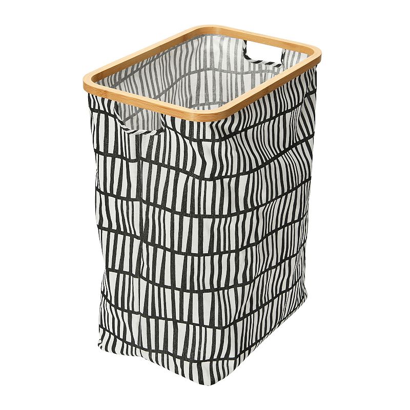 Household Essentials Bamboo Rimmed Rectangle Laundry Hamper