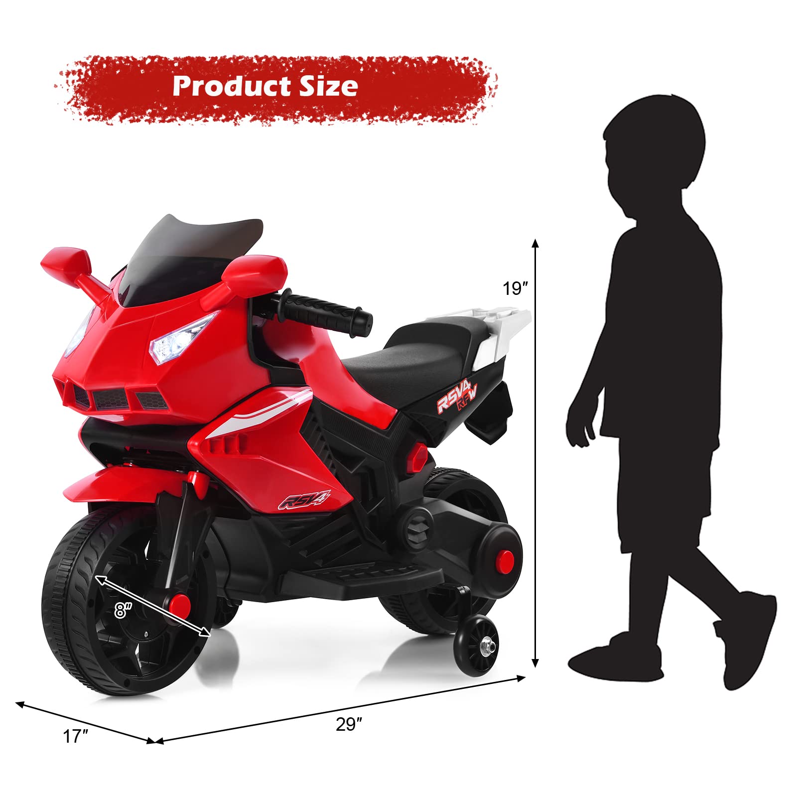 Kids Ride on Motorcycle, Toddler 6V Electric Battery Powered Motorbike