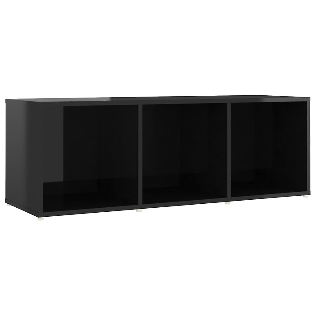 Tv Cabinet High Gloss Black 107x35x37 Cm Engineered Wood